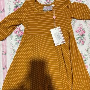 Serendipity yellow knit striped dress BNWT